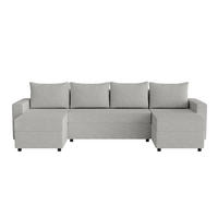 WOHNLANDSCHAFT Goka Lux U mit Schlaffunktion, Grau - Grau, Textil (298/72/146cm) - Fedve