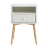 NACHTTISCH Tilo Natur - Weiß 40 cm x 60 cm - Braun/Weiß, Holz (40/60/30cm) - Kenay Home