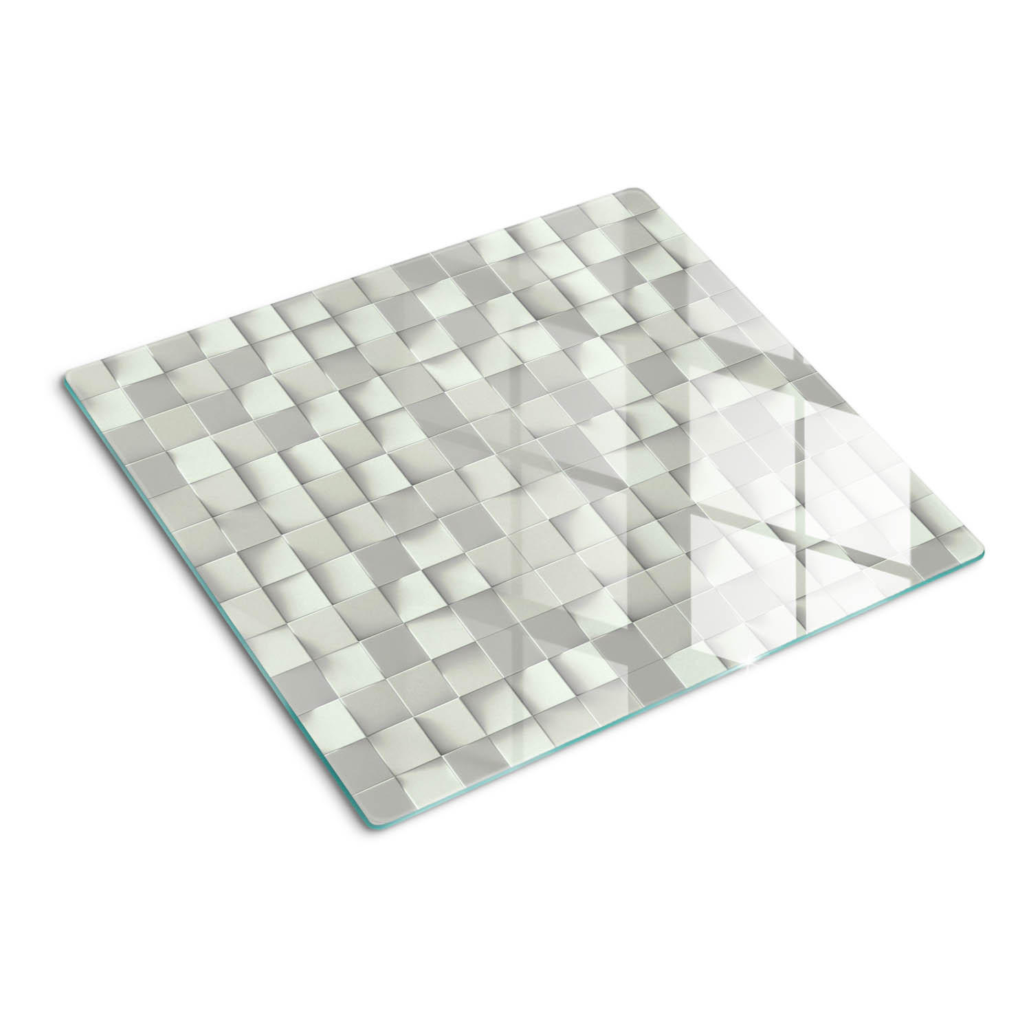 GLASPLATTE 60x52 cm Geometrische Figuren - Weiß, Glas (60/0.4/52cm) - TULUP