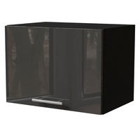 KLAPPHÄNGESCHRANK Essen W4B/50 Graphit Hochglanz / Schwarz Matt 50 / 32,5 / 36cm - Schwarz/Graphitfarben, Holz/Holzwerkstoff (50/36/32.5cm) - Feldmann-Wohnen