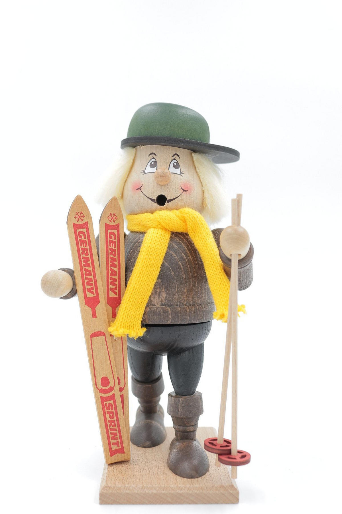 RAUCHFIGUR Wichtel Skifahrer 23 cm - Multicolor, Holz (11/23/0.1cm)