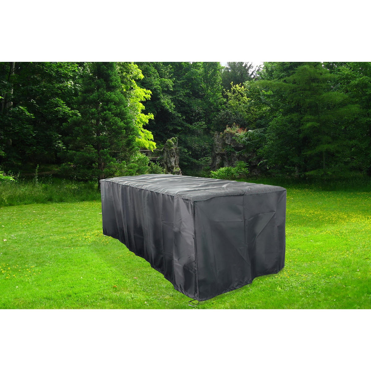 SCHUTZHÜLLE für Gartenmöbel Obal Schwarz 155 x 94 x 68 cm - Schwarz, Kunststoff (94/68/155cm) - Concept Usine