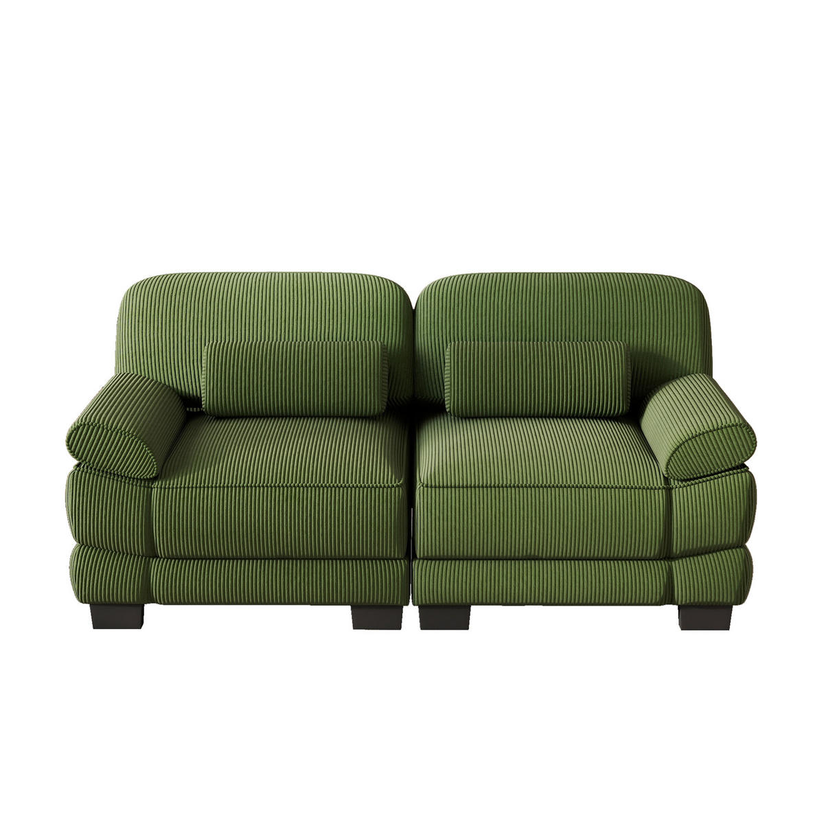 2-SITZER-SOFA modular mit Lendenkissen, DE-42659, Grün - Grün, Holz (194/94/88.5cm) - ComfortXL