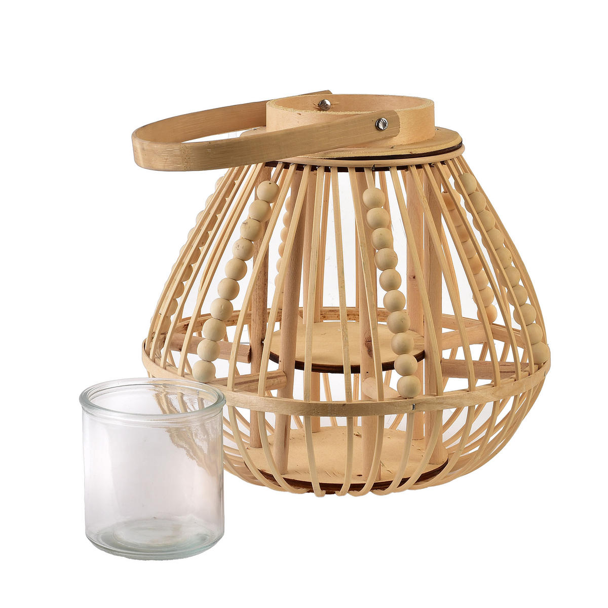 LATERNE Lucie Natural Natur 30xh28cm Weidengeflecht - Naturfarben, Naturmaterialen (30/28/30cm) - Mondex