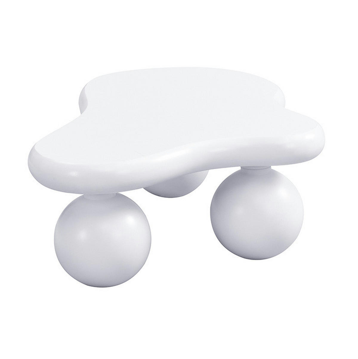COUCHTISCH 95/62,5 cm in Wolkenform mit LED-Beleuchtung - Weiß, Holzwerkstoff (95/62.5/32cm) - BEAOK