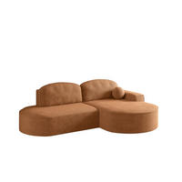 ECKSOFA mit Schlaffunktion und Bettkasten Modena Runden stoff Arena Orange Rechts - Orange, Holz (278/179cm) - Kaiser Möbel