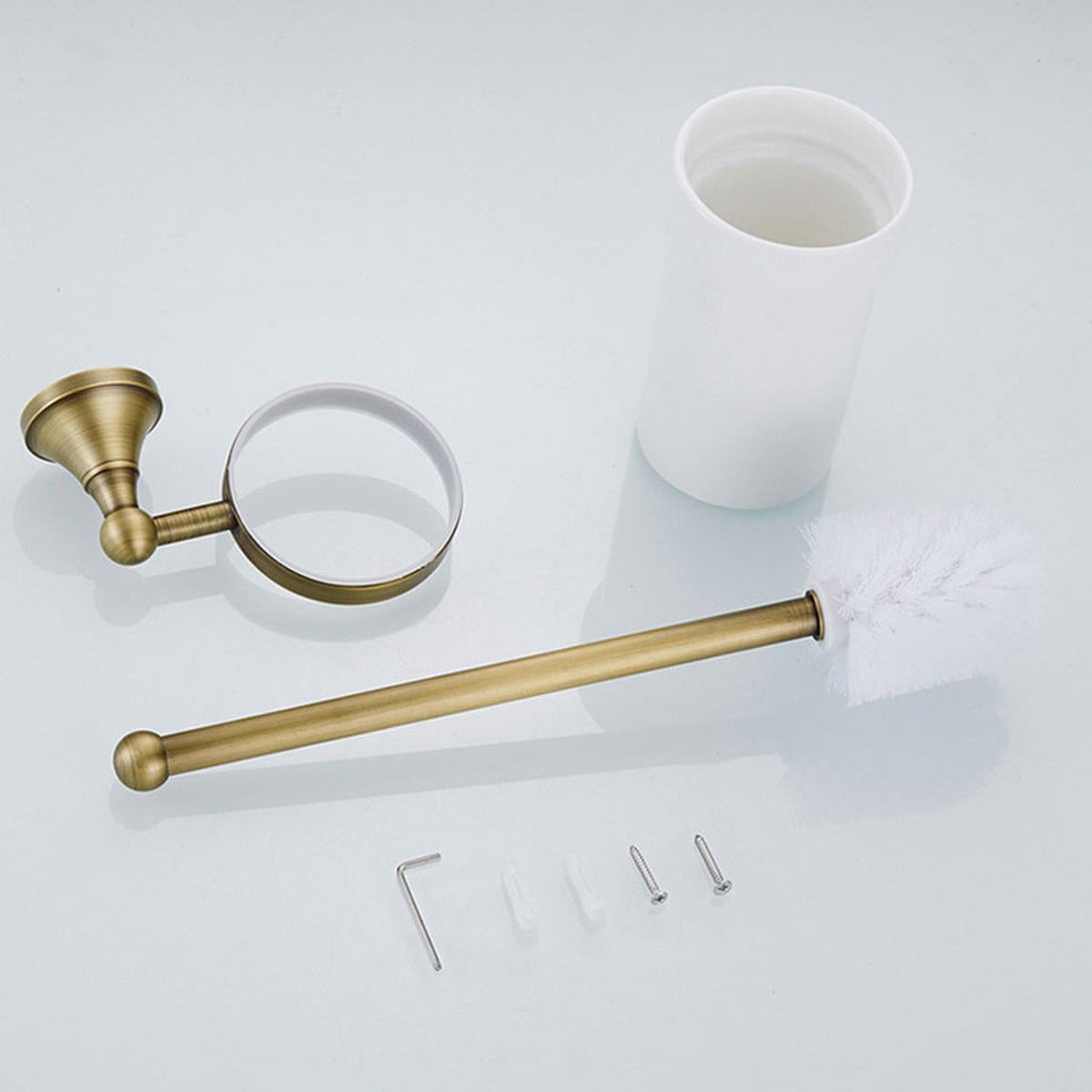 TOILETTENBÜRSTENHALTER – Vintage-Gold (16 x 10,5 x 36 cm) - Goldfarben, Metall (16/36/10.5cm)