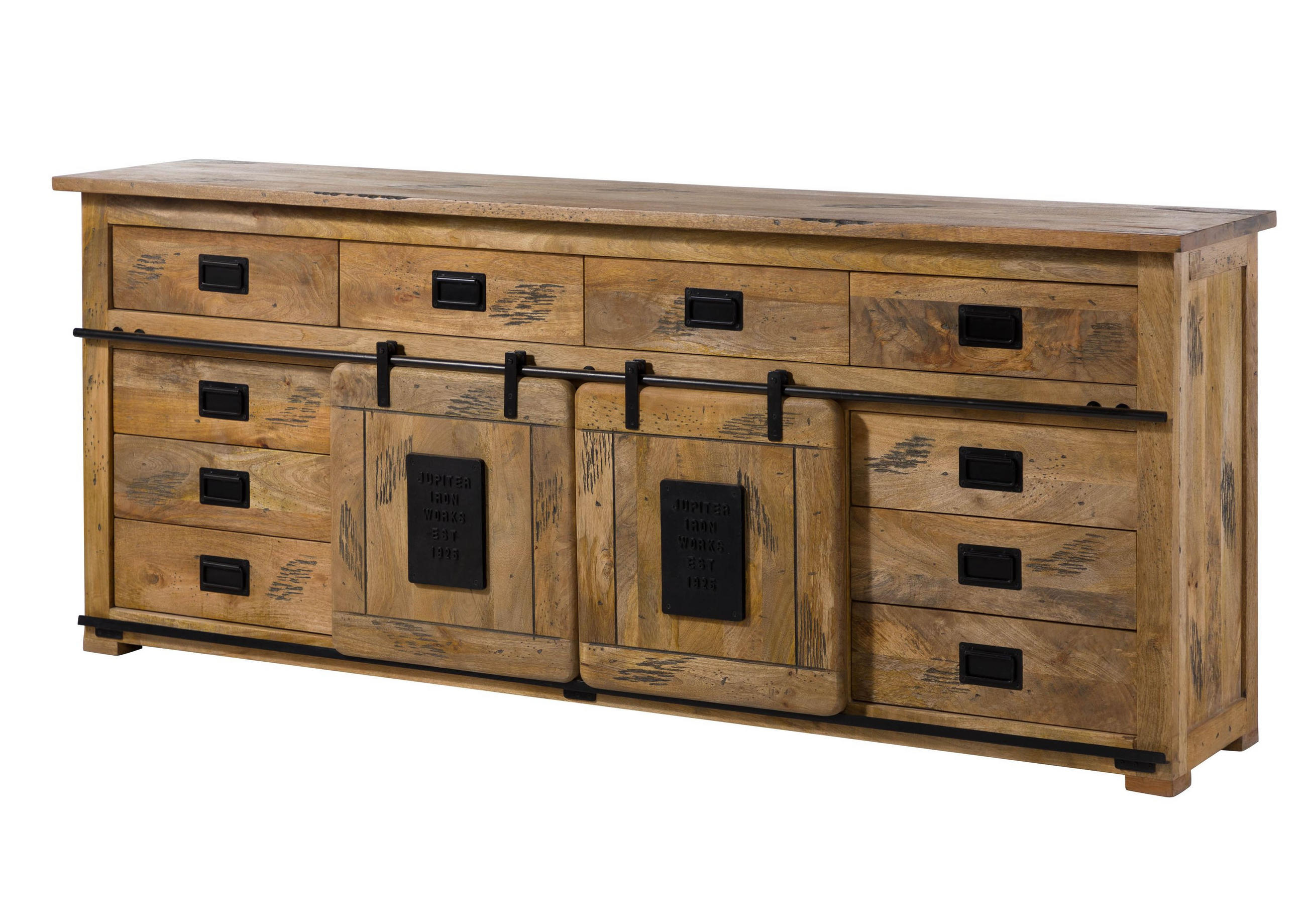 Massivmoebel24 Sideboard Natur 220x90x45 cm