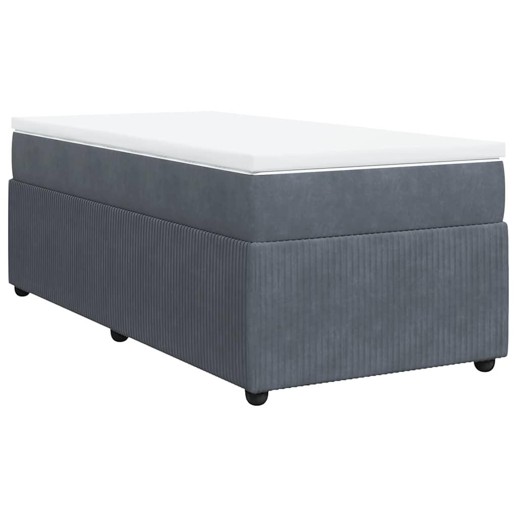 BOXSPRINGBETT 100/200 Cm Grau Samt - Grau, Textil (100/200cm) - vidaXL