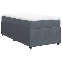 BOXSPRINGBETT 100/200 Cm Grau Samt - Grau, Textil (100/200cm) - vidaXL