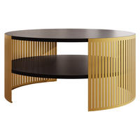 COUCHTISCH Fikoli Gold - Goldfarben/Schwarz, Holzwerkstoff/Metall (75/75/40cm) - MIRJAN24