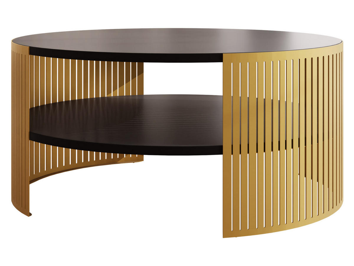 COUCHTISCH Fikoli Gold - Goldfarben/Schwarz, Holzwerkstoff/Metall (75/75/40cm) - MIRJAN24