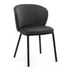 STUHL BARI gepolsterter mit Steppung - grau - Samt Velour - Schwarz/Grau, Textil/Metall (54/81/57cm) - NEW HOME