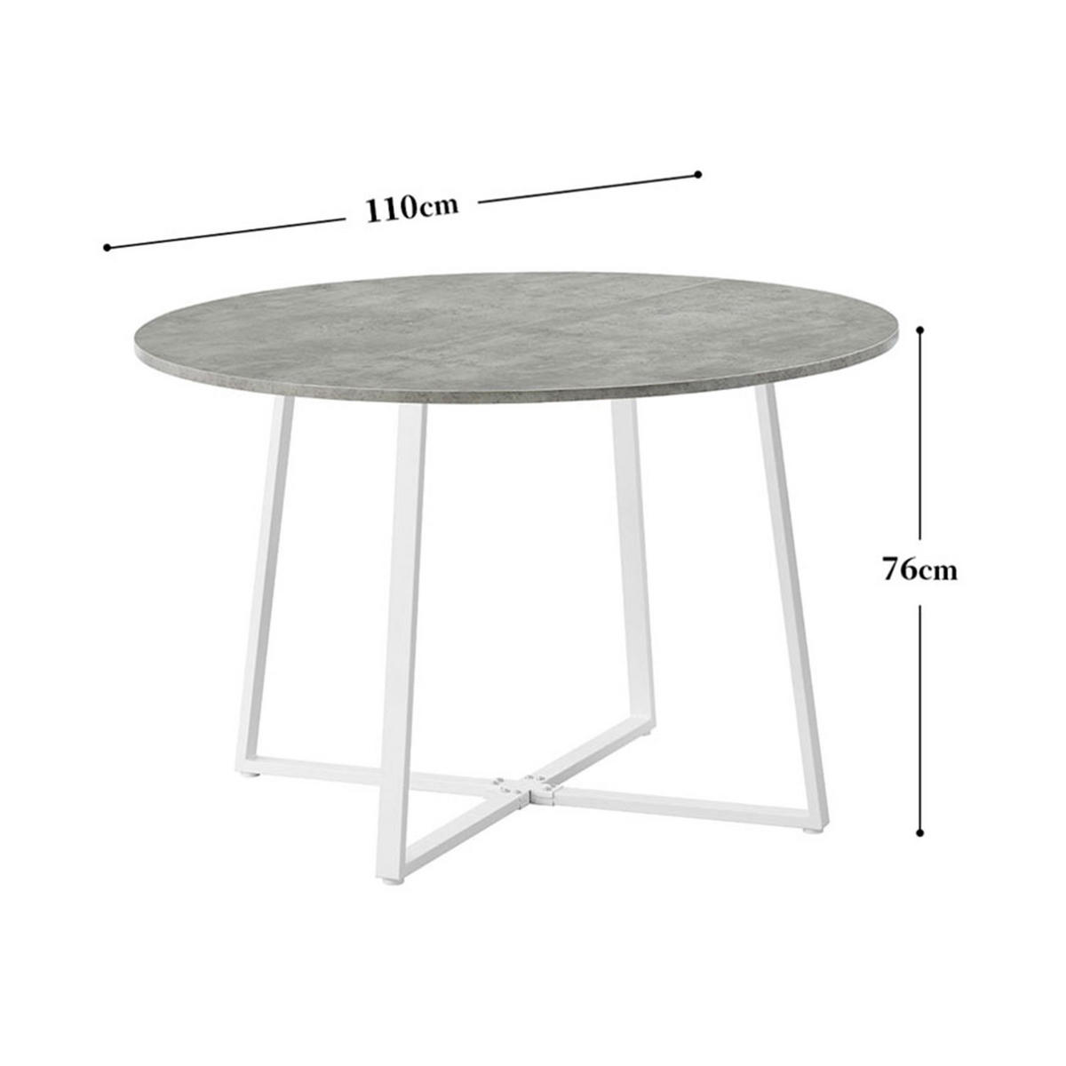 ESSTISCH NOA Eiche, 110/110/76 cm - Eichefarben/Weiß, Holzwerkstoff/Metall (110/110/76cm) - B&D Home