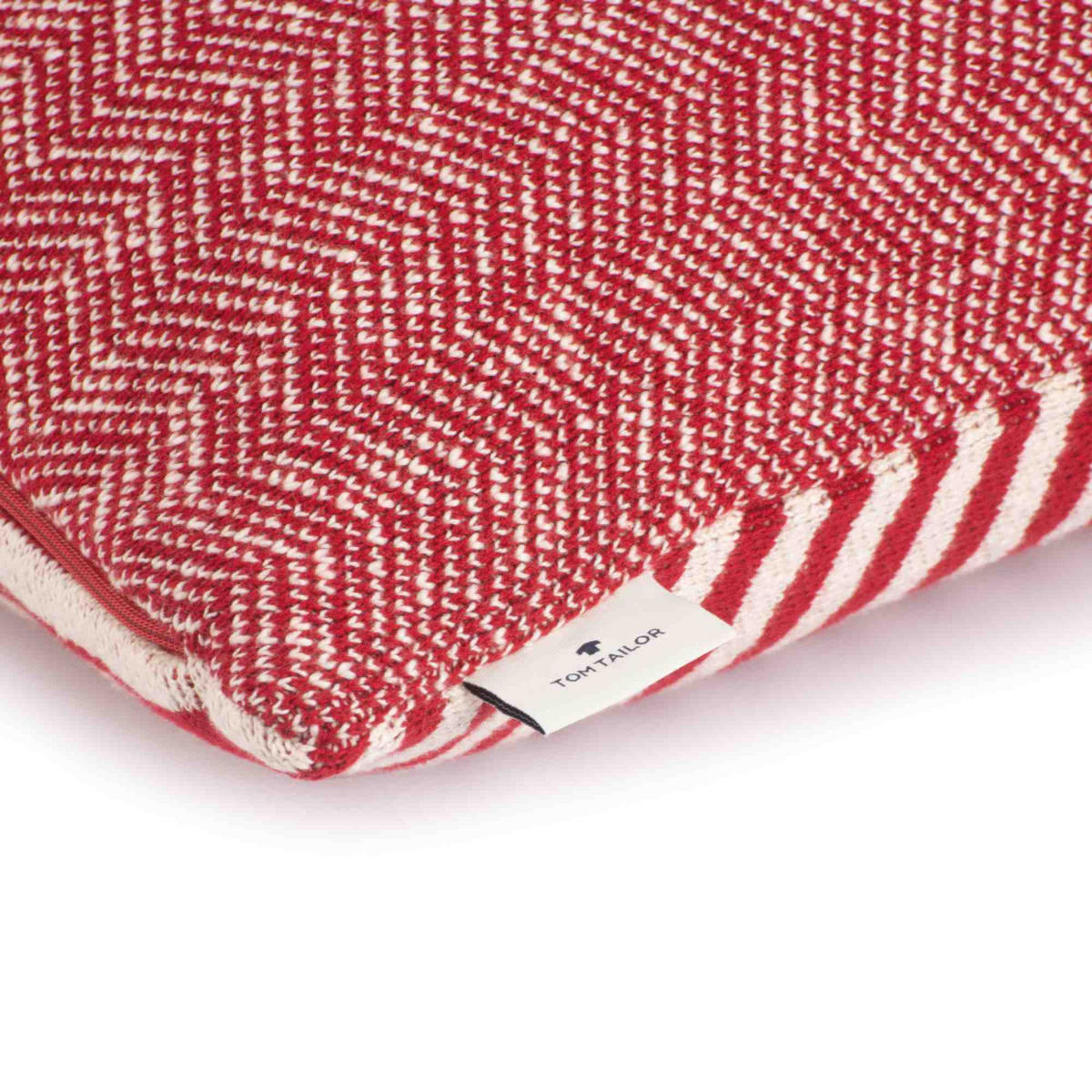 ZIERKISSENHÜLLE Winter Snowflake rot 45x45cm - Rot, Textil (45/45cm) - Tom Tailor