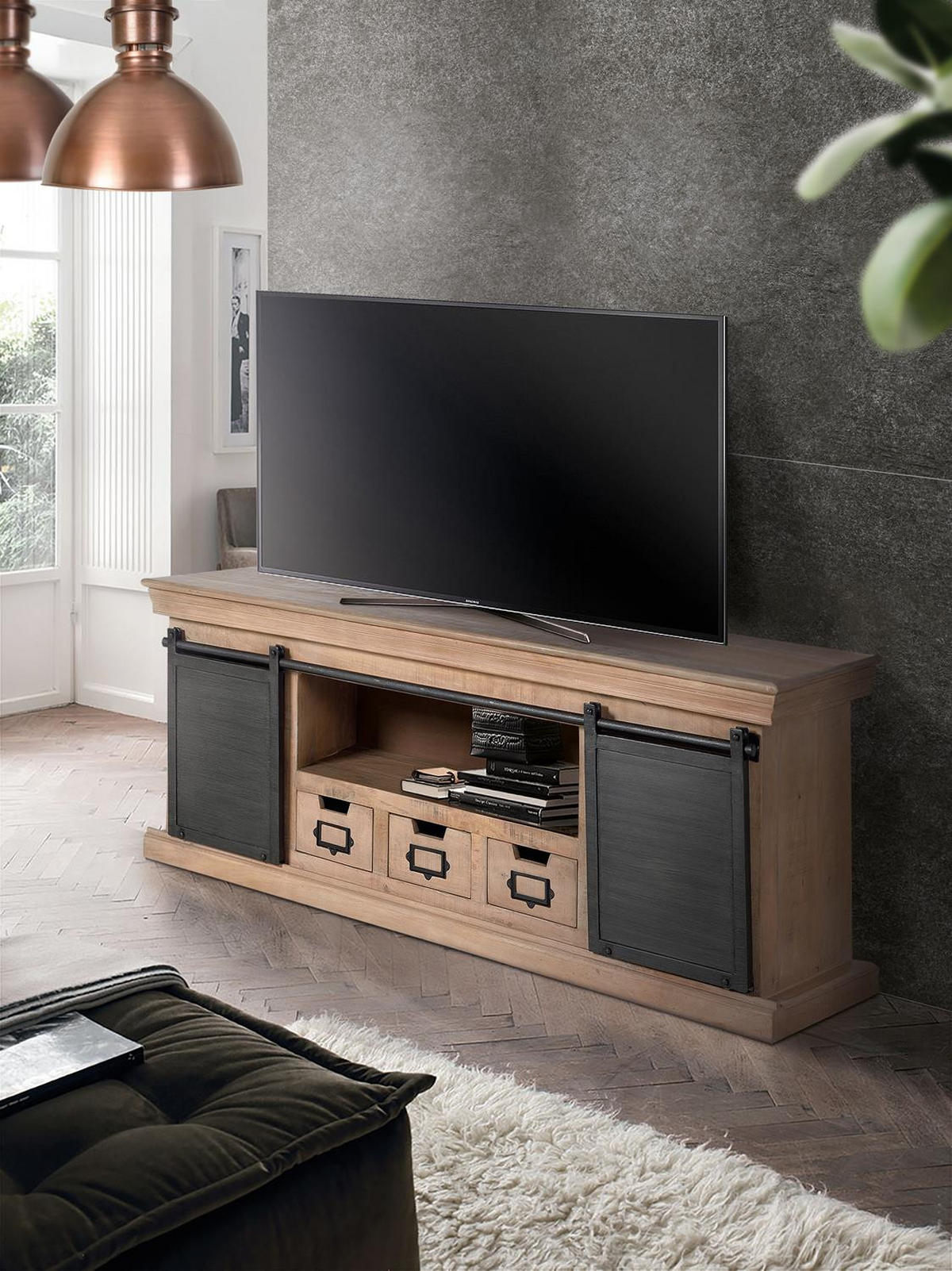 TV-SCHRANK aus Holz - Braun, Holz (150/55/40cm) - Giner y Colomer