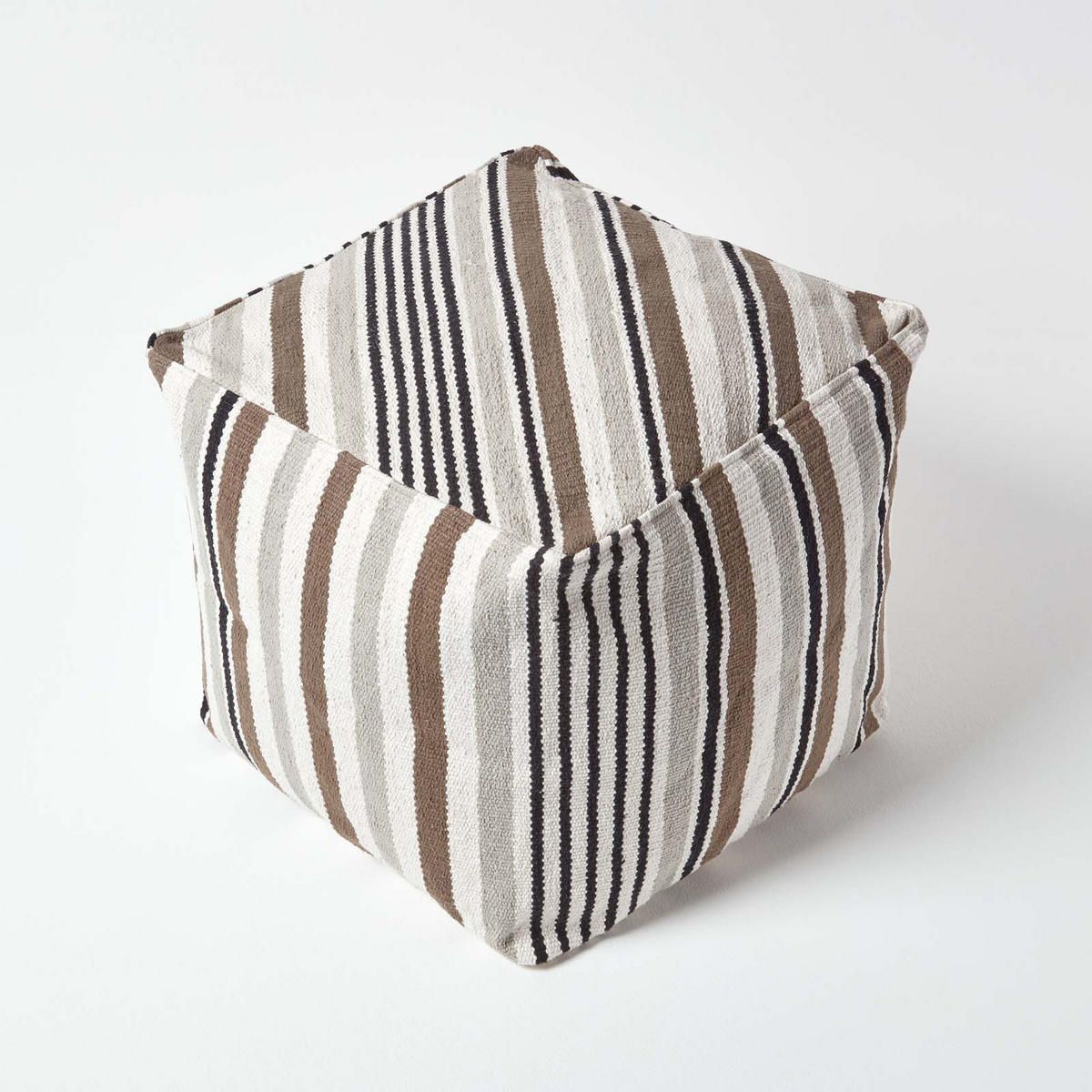 SITZWÜRFEL mit Streifenmuster, 40/40/40 cm - Grau, Textil (40/40/40cm) - Homescapes