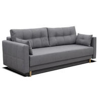 SCHLAFSOFA LEMA, Sofa mit Schlaffunktion und Bettkasten, Farbe: Grau, Veloursstoff - Grau, Textil (216/85/91cm) - Sepro Meble