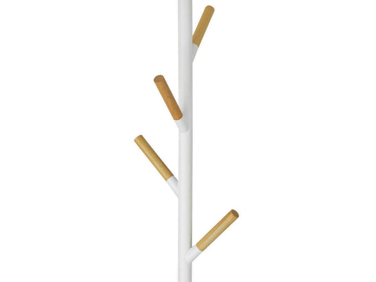 GARDEROBENSTÄNDER Plain weiß 176cm freistehend - Weiß, Buchenholz/Metall (28/176/28cm) - Yamazaki