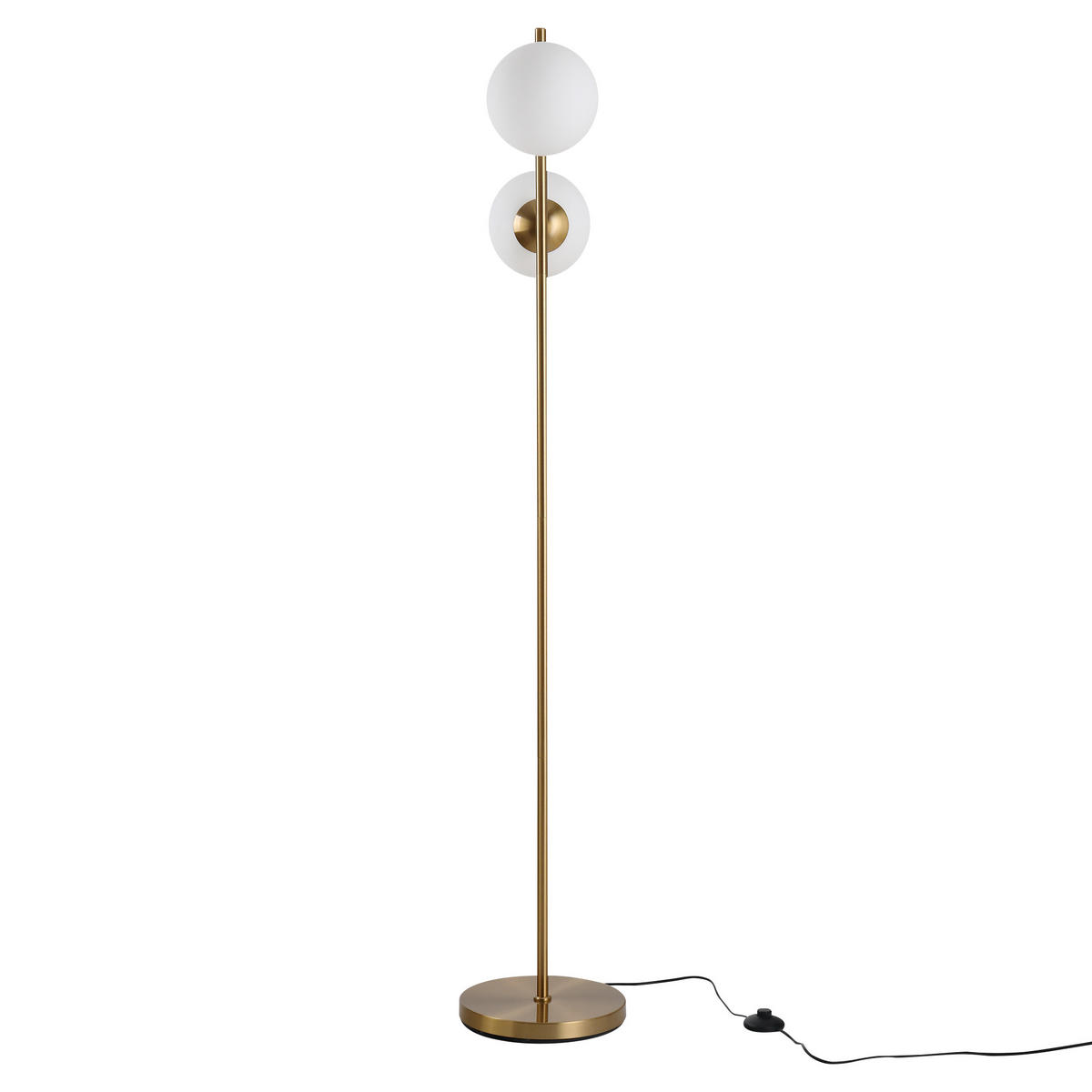STEHLAMPE, Stahl+Glas, Golden+Weiß - Goldfarben/Weiß, Metall (39/28/165cm) - HOMCOM