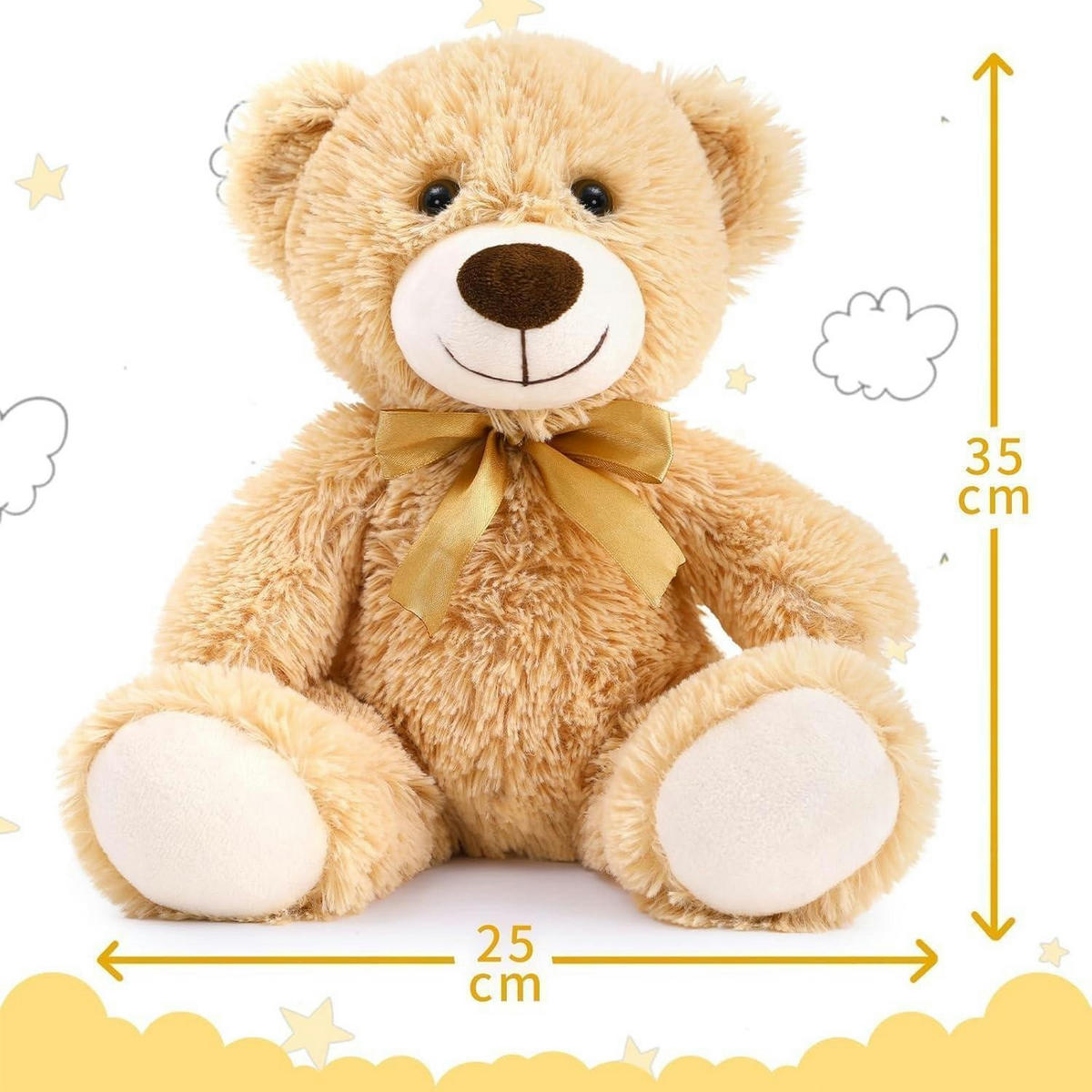 STOFFTIER 10-teiliges Set 35 cm Hellbraun - Braun, Textil (12/25cm)