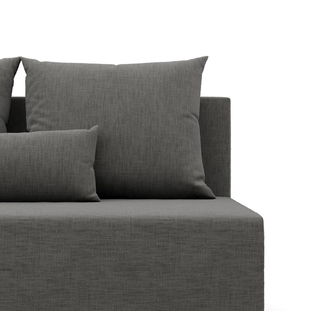 SOFA 3-SITZER MIT SCHLAFFUNKTION FERMO Dunkelgrau - Dunkelgrau, Textil (92/95/191cm) - Mebligo