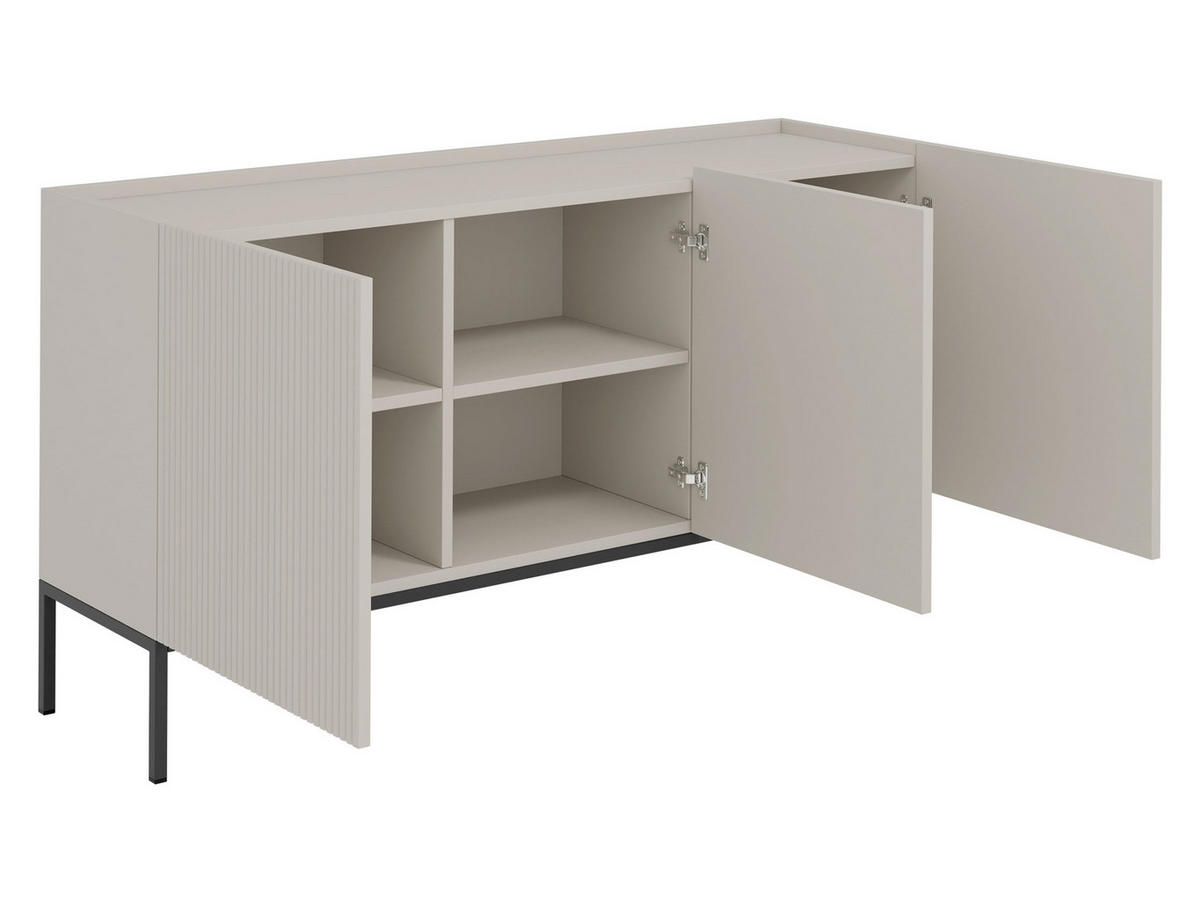 SIDEBOARD Como 150 2D - Kaschmir/Schwarz, Holzwerkstoff/Metall (150/80/42cm) - MIRJAN24