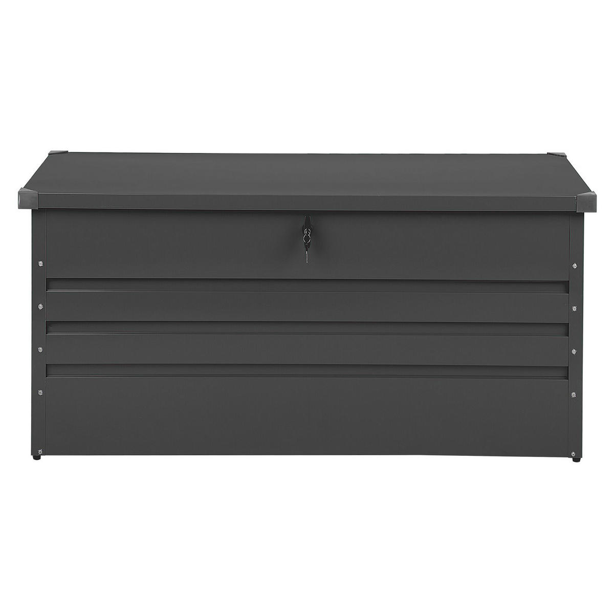 AUFLAGENBOX Stahl graphitgrau 132/62 cm Cebrosa - Graphitfarben, Metall (132/64/62cm) - Beliani