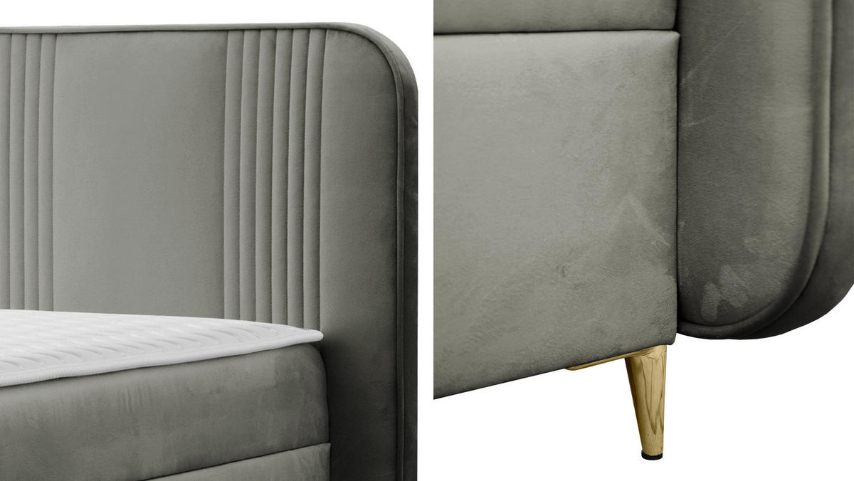 BOXBETT Fandy - Goldfarben/Grün, Holz/Textil (120/200cm) - MIRJAN24