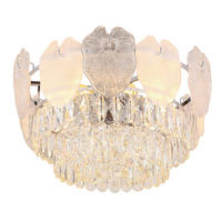 DECKENLEUCHTE BENJAMIN Chrom Kristall Silber 8-flammig - Silberfarben, Glas (50/50/27.9cm) - Globo Lighting