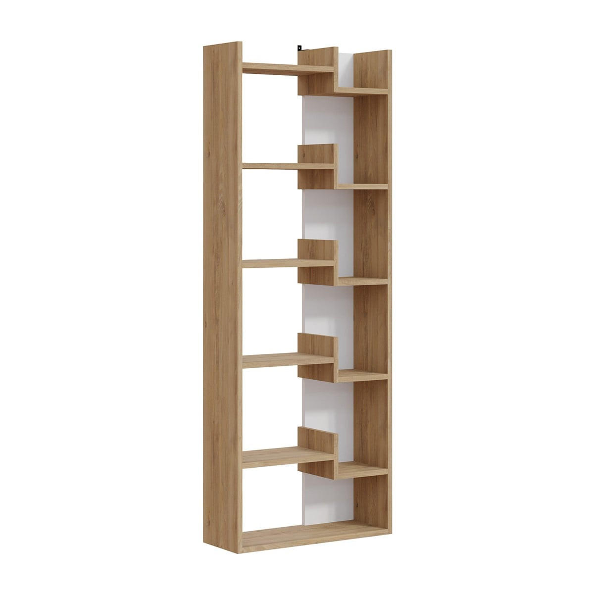 BÜCHRREGAL mit 5 Regalen - Klapo - 60/22/162 cm - Weiß/Eiche Artisan, Holzwerkstoff (22/162.4/15.5cm) - Calicosy