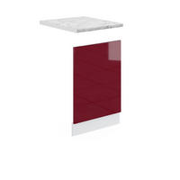 FRONTBLENDE R-Line Rot Hochglanz 45 cm , AP Marmor - Rot/Weiß, Holzwerkstoff (45/57.2/1.6cm) - Vicco