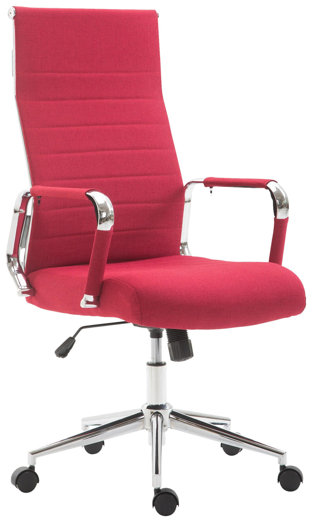 DREHSTUHL Stoff rot - Chromfarben/Rot, Textil/Metall (58/105/66cm) - CLP