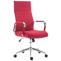 DREHSTUHL Stoff rot - Chromfarben/Rot, Textil/Metall (58/105/66cm) - CLP