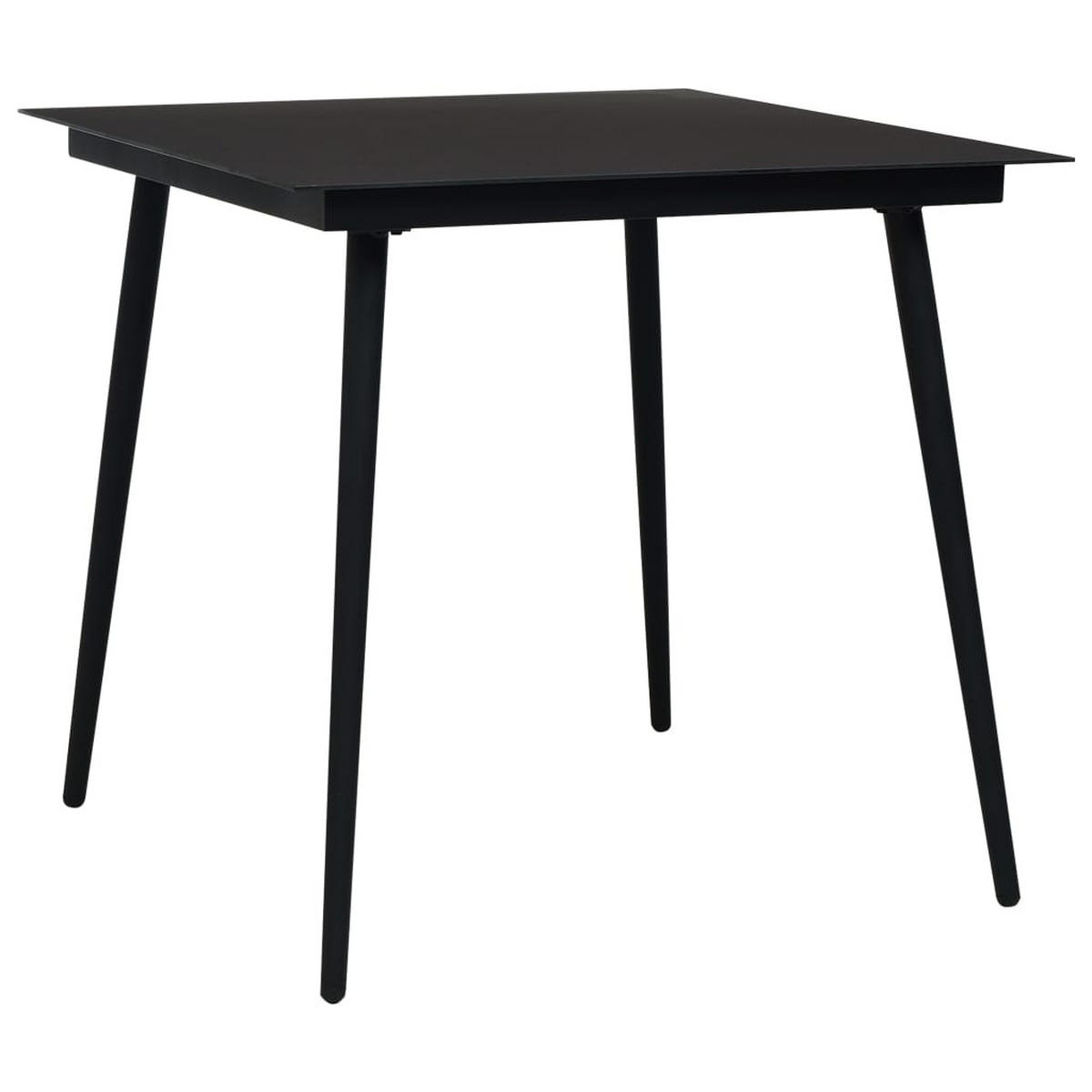 GARTEN-ESSGRUPPE 5-teilig Pvc Rattan Schwarz - Schwarz, Kunststoff - vidaXL