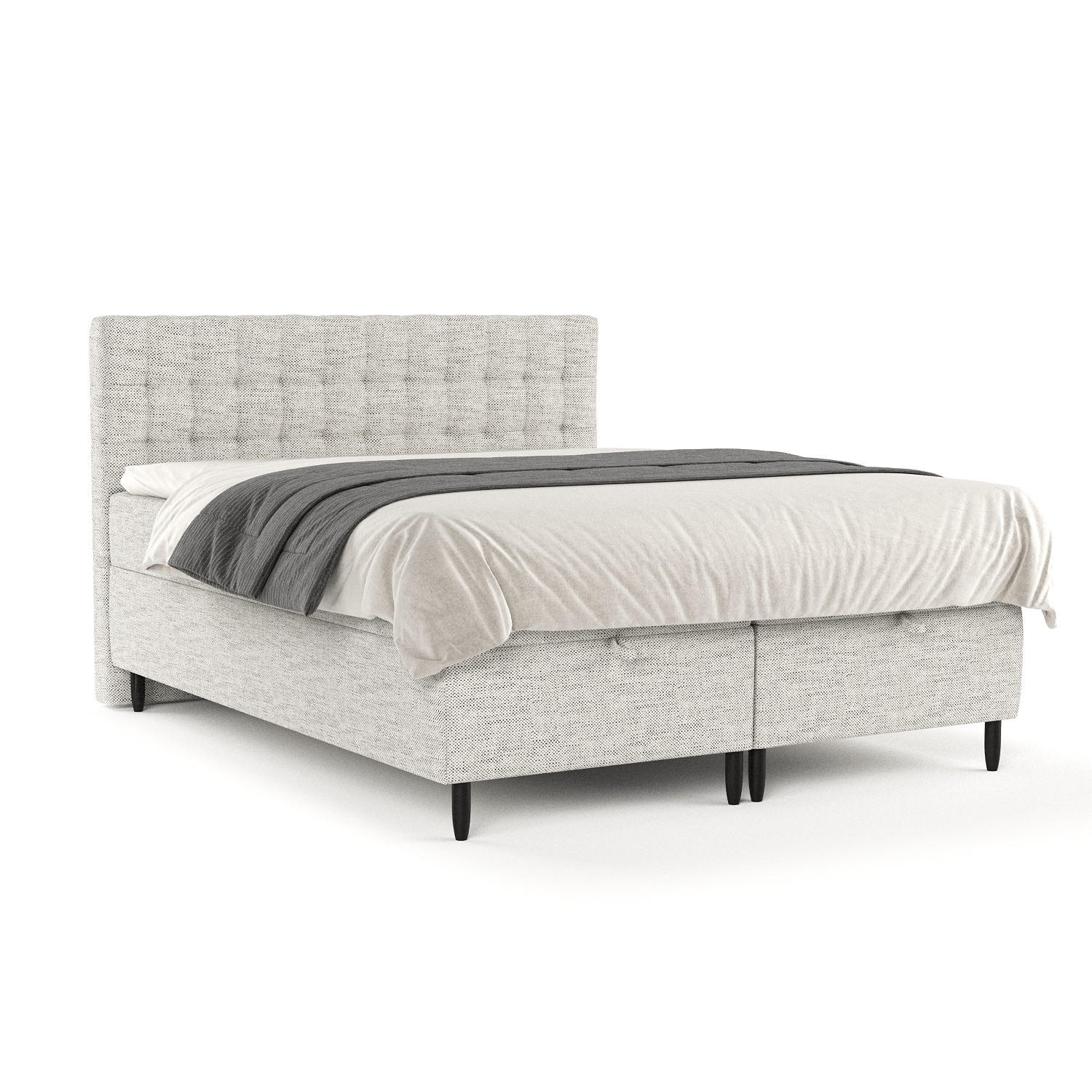BOXBETT Milo Grau 200/200 cm - Schwarz/Grau, Holz/Holzwerkstoff (200/200cm) - Maison de Reve