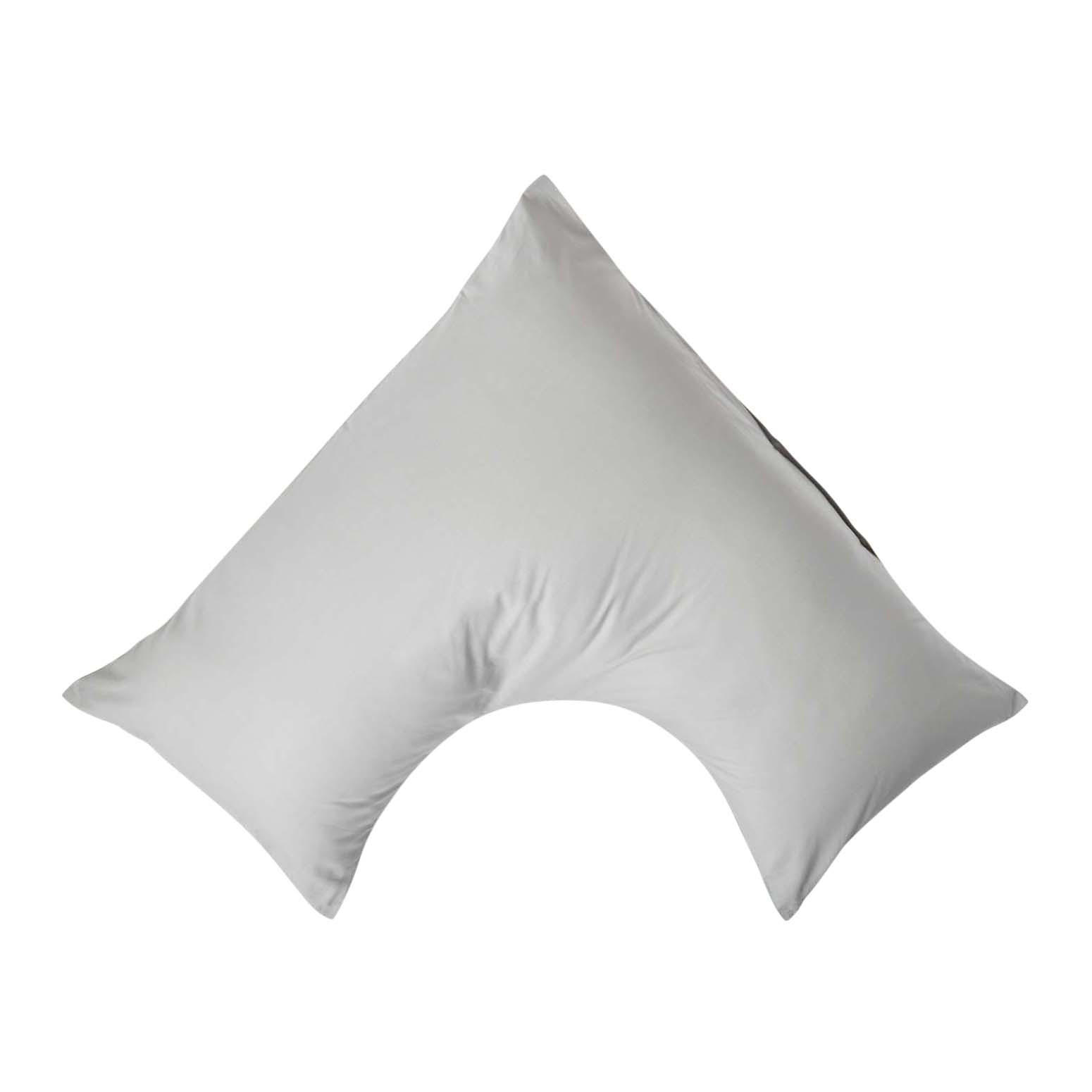 KISSENBEZUG für V-Form-Kissen, Perkal, Fadendichte 200 - Grau, Textil (38/76cm) - Homescapes