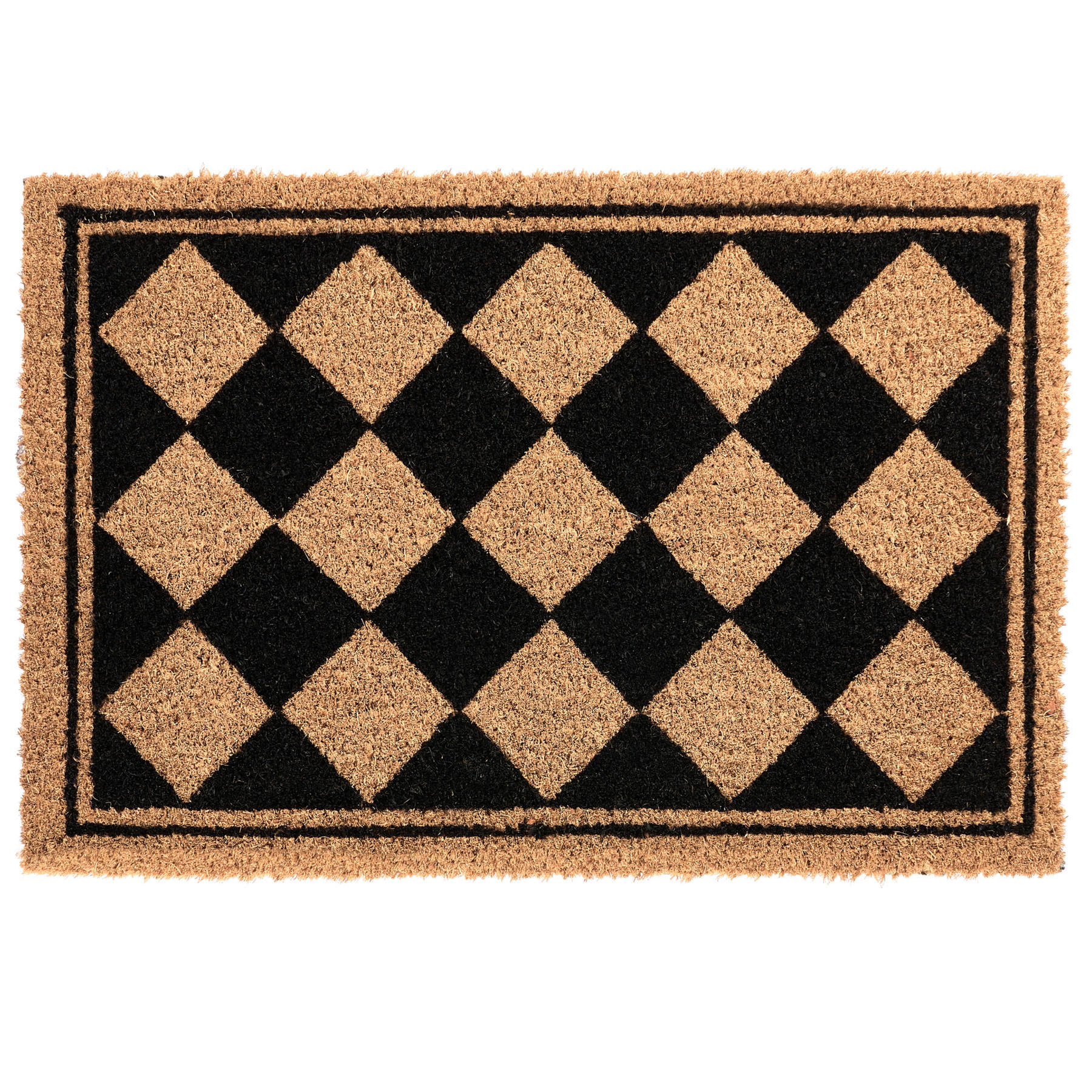 FUSSMATTE Beige/Schwarz 40/60 cm Kokosfasern Cardona - Beige, Textil (40/60cm) - Beliani