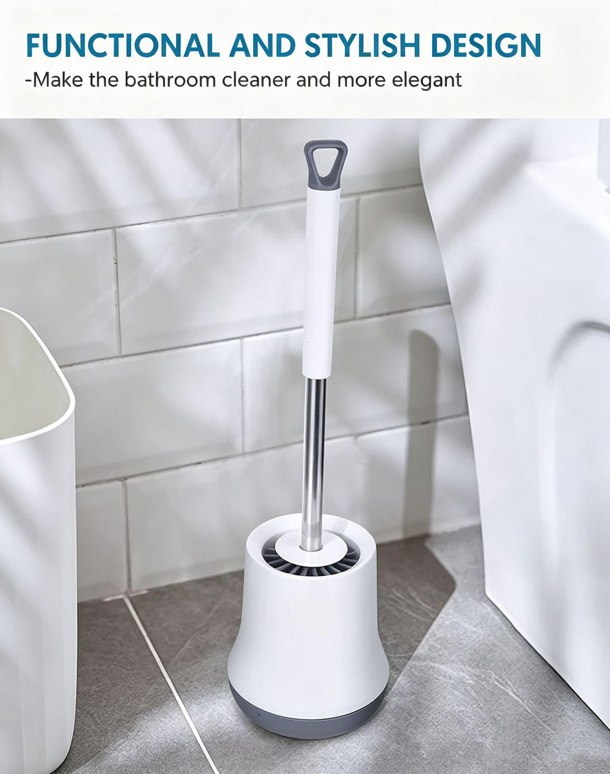 TOILETTENBÜRSTE – Weiß – Länge 38 cm - Weiß, Kunststoff (13/38/12cm)