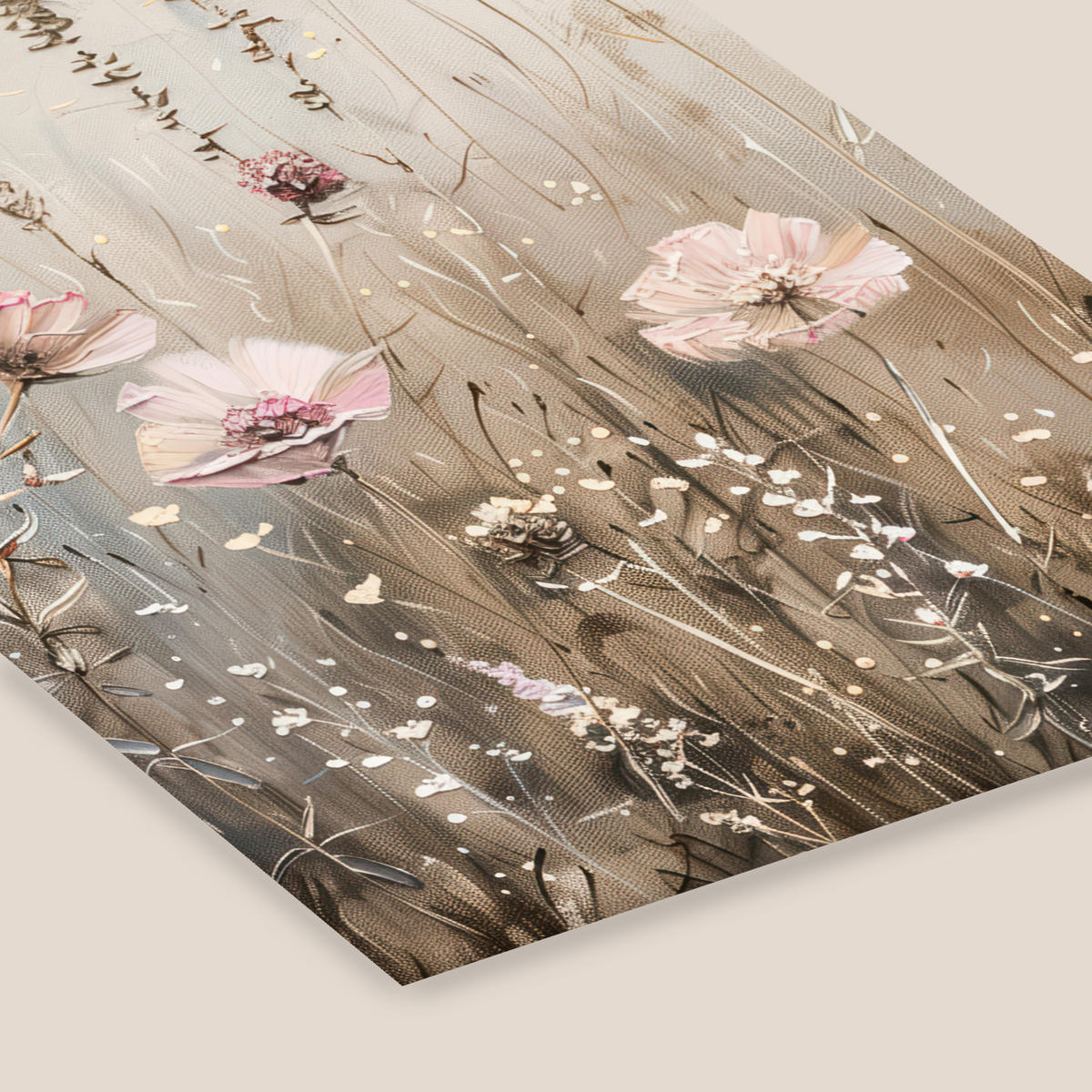 PLAKAT Z OKVIRJEM Cvetje 30x40 cm - bež, papir (30/40cm) - MuchoWow
