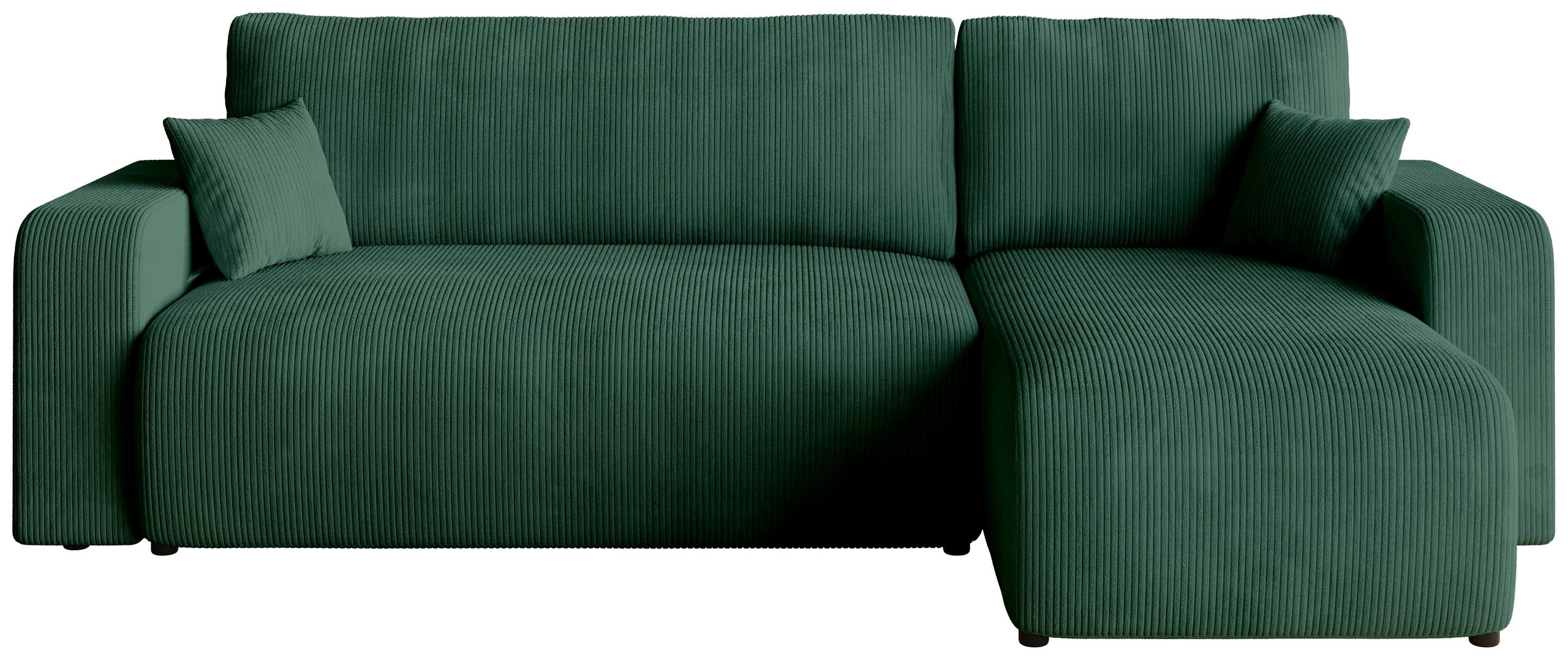 ECKSOFA PUMI mit Schlaffunktion Dunkelgrün Cord - Dunkelgrün, Textil (244/148cm) - Bromarkt