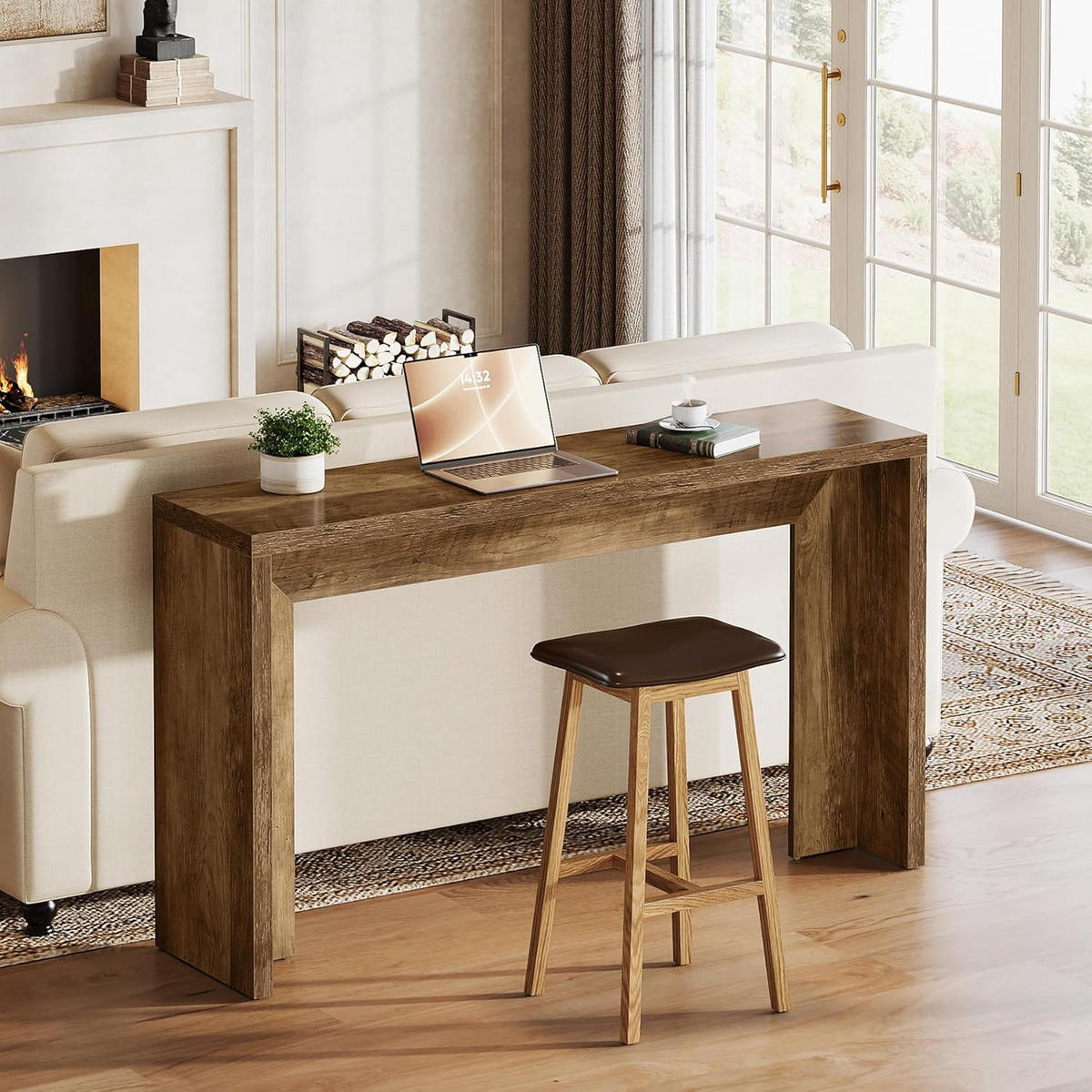 KONSOLENTISCH Holzoptik Braun 140×30 cm - Ahornfarben, Holzwerkstoff (30/140/80cm) - Quality Elegance