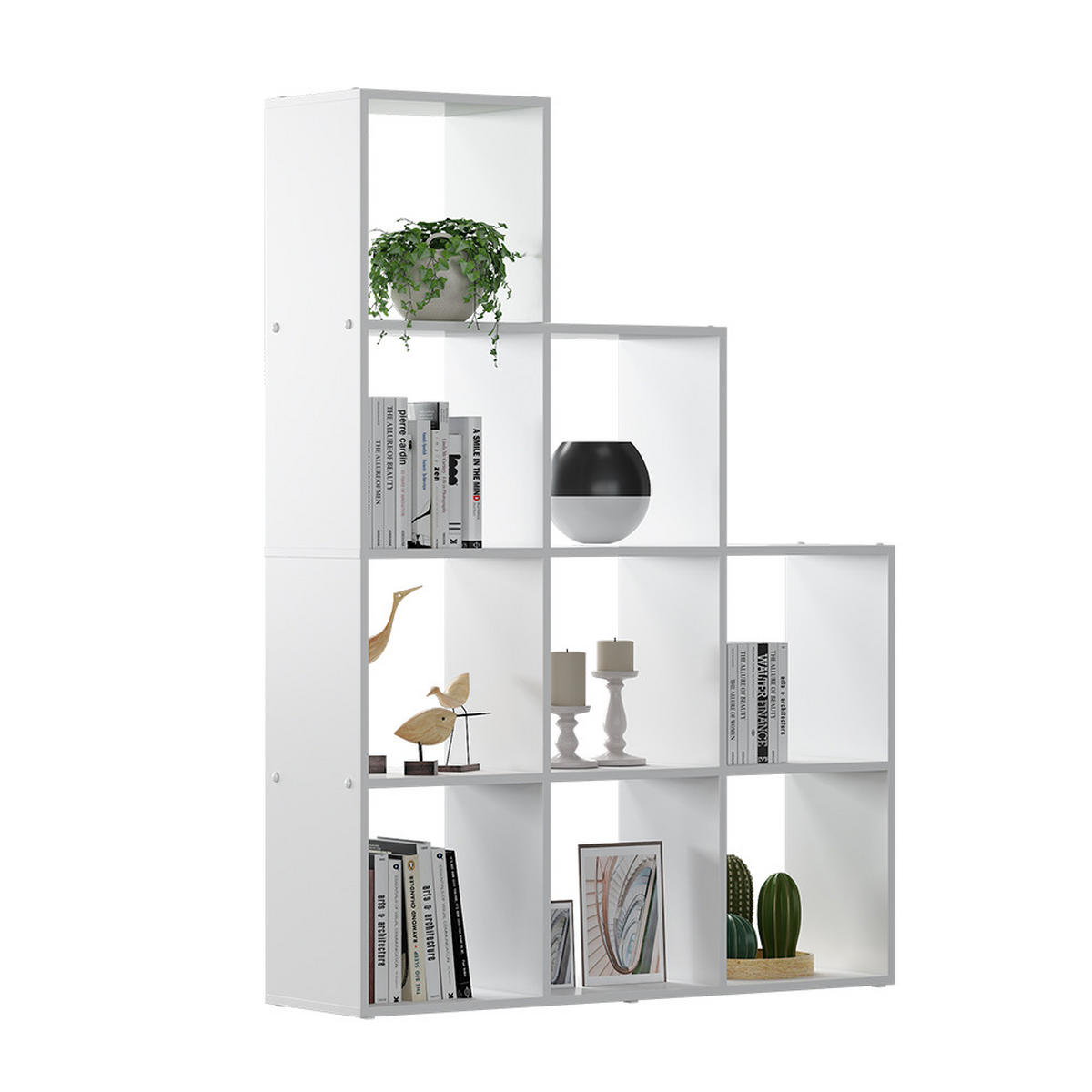 TREPPENREGAL Aramis Weiß 103.5 x 144 cm 9 Fächer - Weiß, Holzwerkstoff (103.5/144/29cm) - Vicco