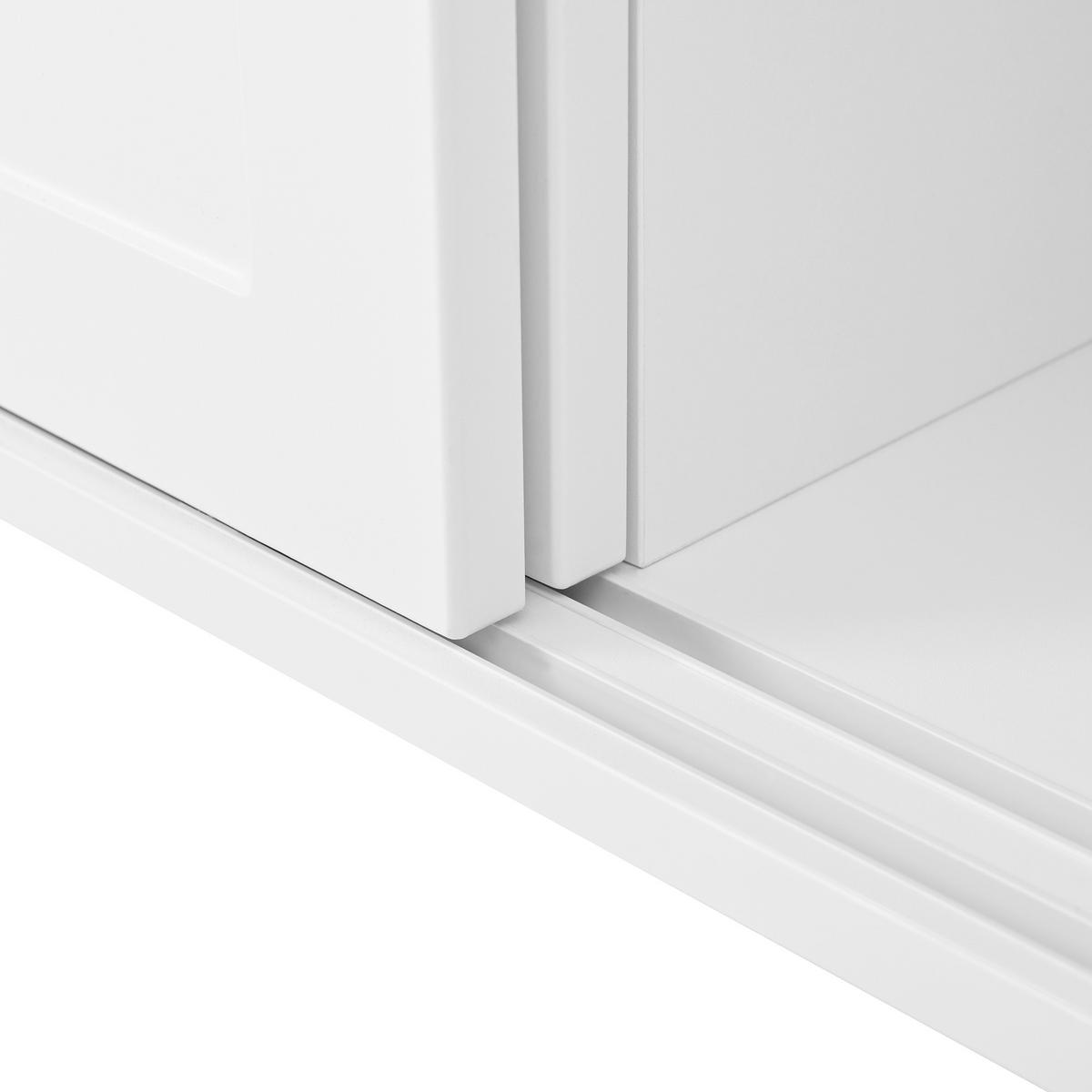 SCHUHSCHRANK aus Spanplatte 121x35x49cm in Weiß mit Sitzpolster - Weiß, Holzwerkstoff (121/49/35cm) - Modfu