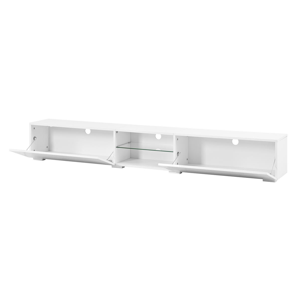 TV-SCHRANK 200/30/30 cm Weiß mit LED-Beleuchtung und 2 Türen - Weiß, Holzwerkstoff (200/30/30cm) - Oxeza