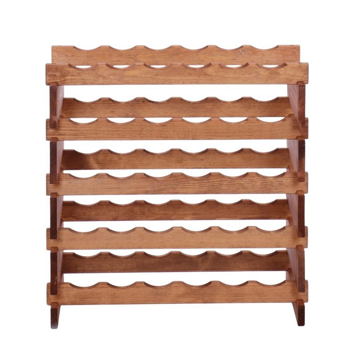 WEINREGAL VINOTECA FLEX PRO HxBxT 65x65x28cm 30 Flaschen auf 5 Ebenen Braun geölt - Braun, Holz (65/65/28cm) - PROREGAL