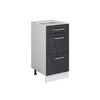 KÜCHENUNTERSCHRANK R-Line Schwarz Beton 40 cm ohne Arbeitsplatte - Schwarz/Weiß, Holzwerkstoff (40/81.6/46cm) - Vicco