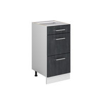 KÜCHENUNTERSCHRANK R-Line Schwarz Beton 40 cm ohne Arbeitsplatte - Schwarz/Weiß, Holzwerkstoff (40/81.6/46cm) - Vicco