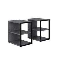 BEISTELLTISCH Echo 2er Set Grau 42/30/45 cm - Grau, Holzwerkstoff (42/30/45cm) - Decortie