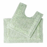 BADGARNITUR 2-teilig, Badematte & WC-Vorleger, wendbar - Salbeigrün, Textil (50/80cm) - Homescapes